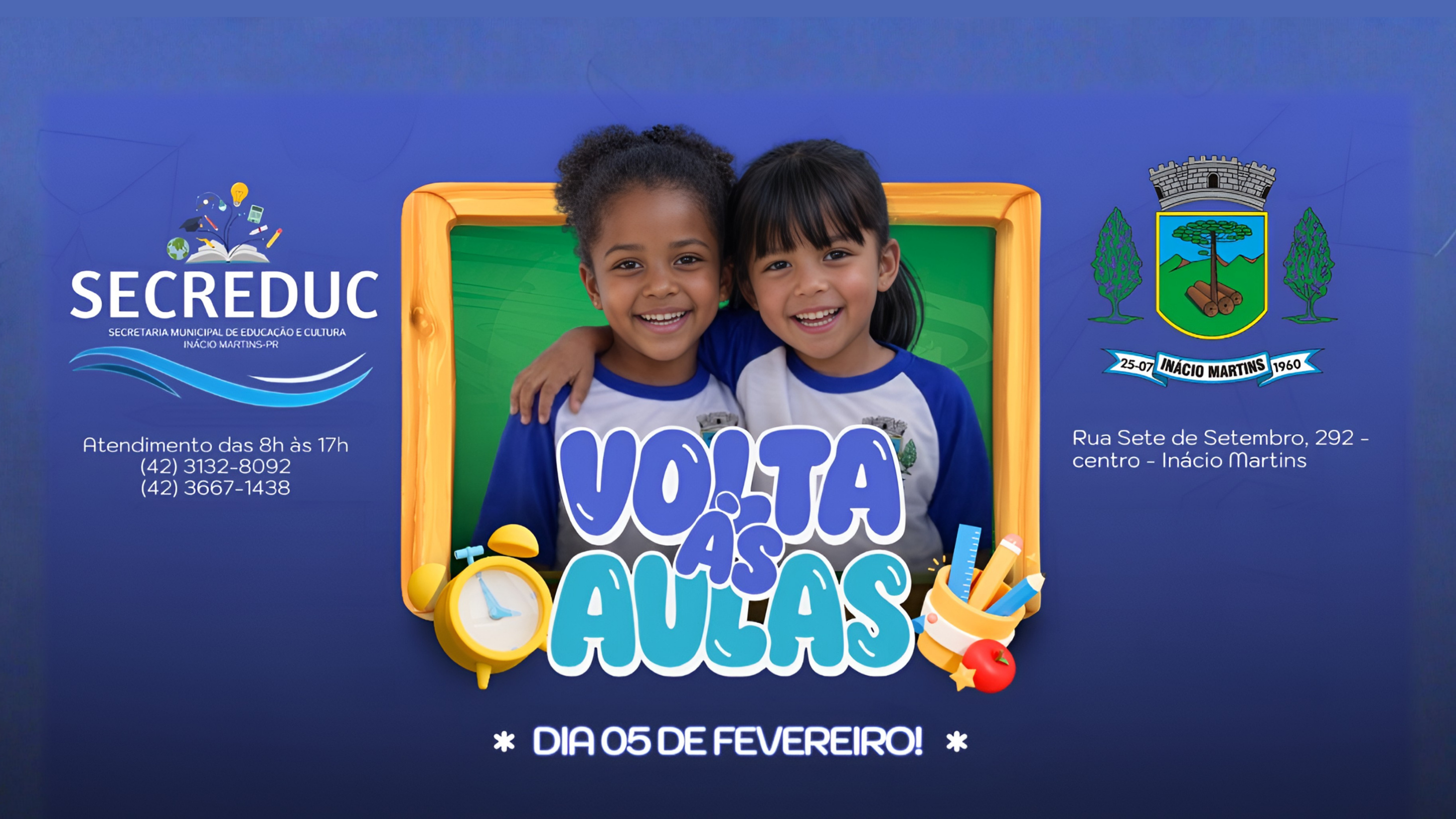 Ano Letivo 2026 Tem Início no Dia 05 de Fevereiro em Inácio Martins.