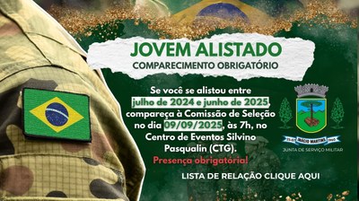 Jovens Alistados Devem Comparecer à Comissão de Seleção do Serviço Militar em Setembro