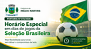 Prefeitura estabelece horário especial de expediente em dias de jogos da Seleção Brasileira na Copa do Mundo 2026